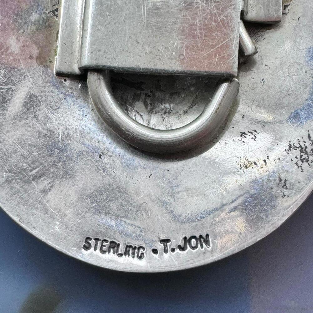 Vintage Tillie Jon Native American Sterling Silver Overlay Rez Life Keyring - Picture 6 of 10